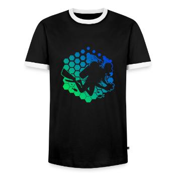 Plongée sous-marine Plongeur Plongée sous-marine Plongée sous-marine - T-shirt contrasté Homme - noir/blanc - Devant - AI Model Female 172 light (172cm) & AI Model Male 178 light (178cm)