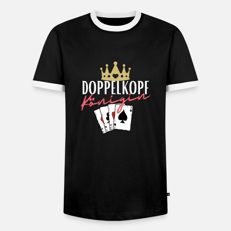 Double Head Queen - Men's Ringer Shirt - black/white