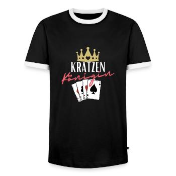 Kratzen Königin - Männer Kontrast-T-Shirt - Schwarz/Weiß - Vorne - AI Model Female 172 light (172cm) & AI Model Male 178 light (178cm)
