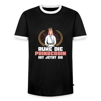 Rest The Princess Is Here Now Martial Arts Karate - Men's Ringer Shirt - black/white - Front - AI Model Female 172 light (172cm) & AI Model Male 178 light (178cm)