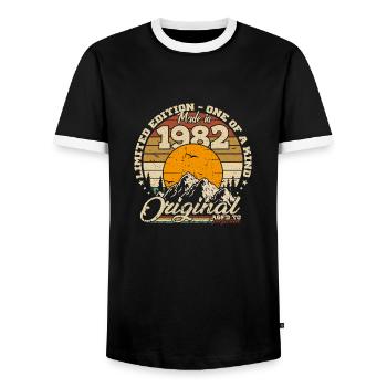 Made in 1982 Cadeau anniversaire 1982 Rétro 1982 - T-shirt contrasté Homme - noir/blanc - Devant - AI Model Female 172 light (172cm) & AI Model Male 178 light (178cm)