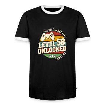 Légendaire depuis 1966 Vintage cadeau d’anniversai - T-shirt contrasté Homme - noir/blanc - Devant - AI Model Female 172 light (172cm) & AI Model Male 178 light (178cm)