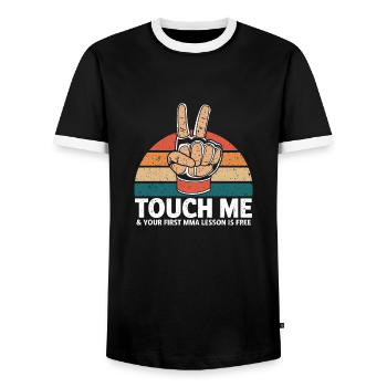 Kämpferherz für MMA-Fans - Männer Kontrast-T-Shirt - Schwarz/Weiß - Vorne - AI Model Female 172 light (172cm) & AI Model Male 178 light (178cm)