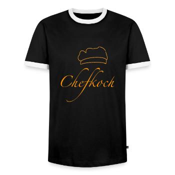 chef - Men's Ringer Shirt - black/white - Front - AI Model Female 172 light (172cm) & AI Model Male 178 light (178cm)