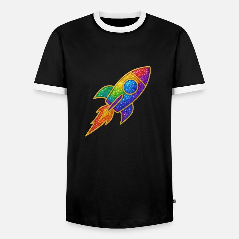 GlitzerRakete Regenbogen Durchstarter Glitzer Gold - Männer Kontrast-T-Shirt - Schwarz/Weiß