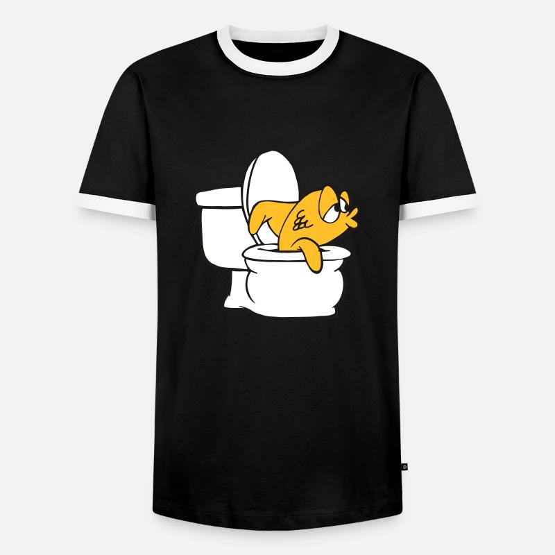 Fish - Männer Kontrast-T-Shirt - Schwarz/Weiß