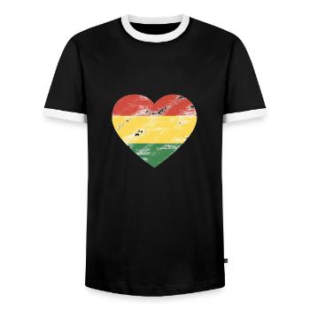 Rasta Coeur - T-shirt contrasté Homme - noir/blanc - Devant - AI Model Female 172 light (172cm) & AI Model Male 178 light (178cm)