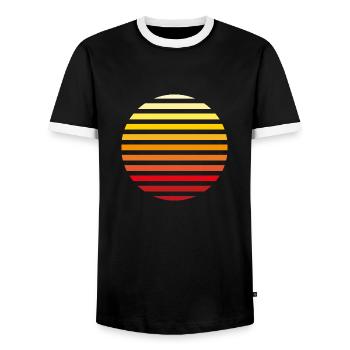 Sonnenaufgang - T-shirt contrasté Homme - noir/blanc - Devant - AI Model Female 172 light (172cm) & AI Model Male 178 light (178cm)