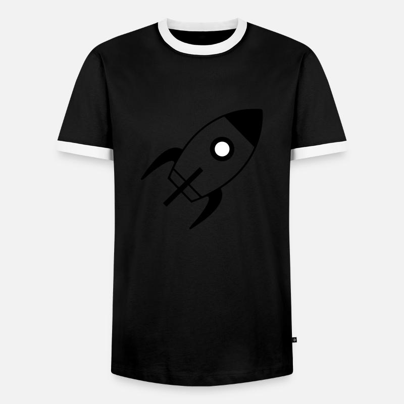 spaceship - Men's Ringer Shirt - black/white