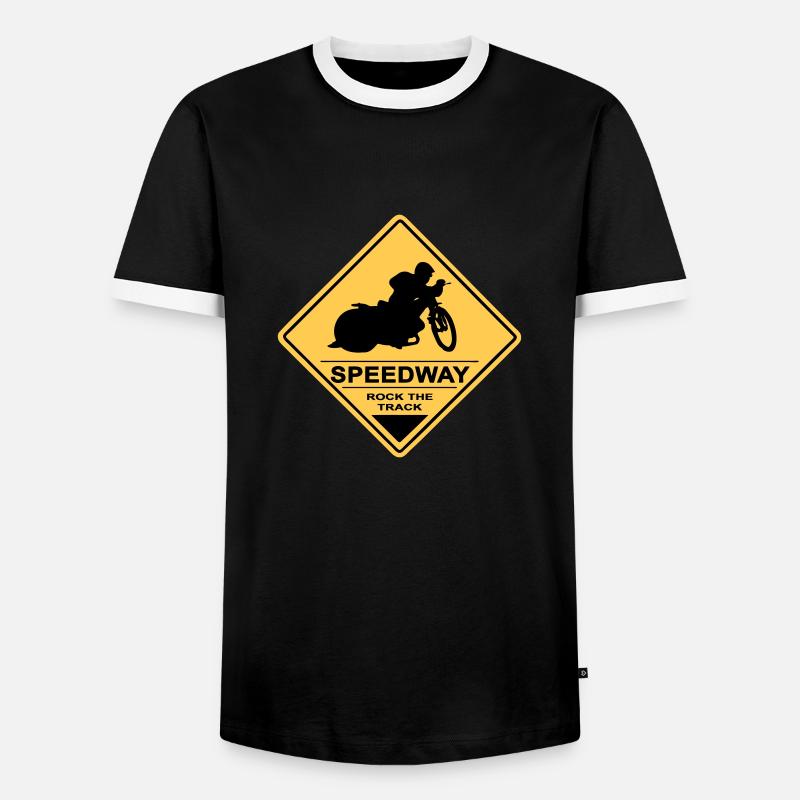 Speedway - Männer Kontrast-T-Shirt - Schwarz/Weiß
