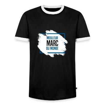 Marc - T-shirt contrasté Homme - noir/blanc - Devant - AI Model Female 172 light (172cm) & AI Model Male 178 light (178cm)