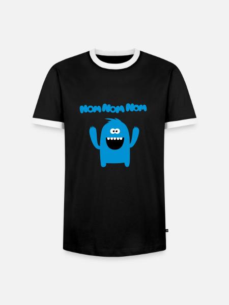 Om nom nom nom - Monster - Men's Ringer Shirt - black/white