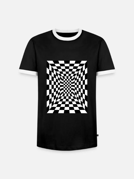 optical illusion 17 - Men's Ringer Shirt - black/white