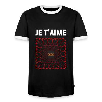 Ich liebe dich, Papa - Männer Kontrast-T-Shirt - Schwarz/Weiß - Vorne - AI Model Female 172 light (172cm) & AI Model Male 178 light (178cm)