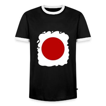 Drapeau du Japon Look Usé Nihon Drapeau Japonais - T-shirt contrasté Homme - noir/blanc - Devant - AI Model Female 172 light (172cm) & AI Model Male 178 light (178cm)