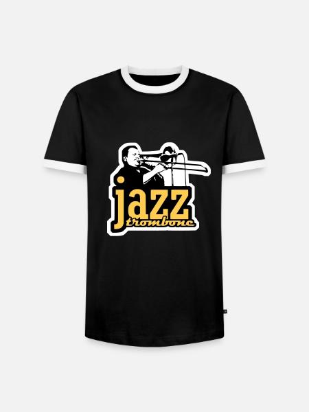 Jazz trombone - jazz trombone - Men's Ringer Shirt - black/white