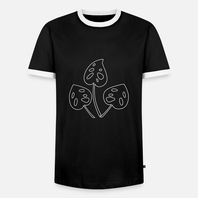 leaf - Men's Ringer Shirt - black/white