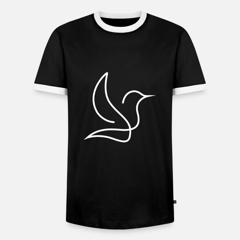 Vogel - Männer Kontrast-T-Shirt - Schwarz/Weiß