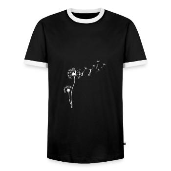 pusteblume - Männer Kontrast-T-Shirt - Schwarz/Weiß - Vorne - AI Model Female 172 light (172cm) & AI Model Male 178 light (178cm)