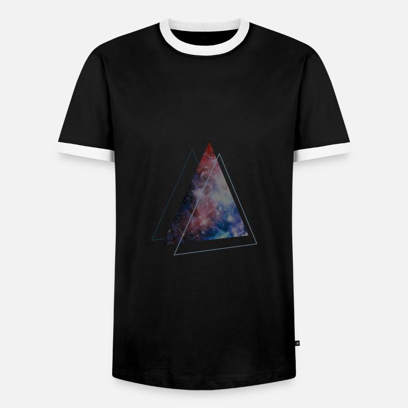triangle space - Männer Kontrast-T-Shirt - Schwarz/Weiß