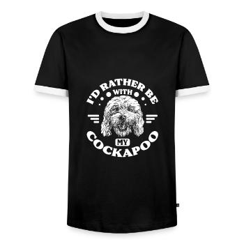 Rather be with my cockapoo - Männer Kontrast-T-Shirt - Schwarz/Weiß - Vorne - AI Model Female 172 light (172cm) & AI Model Male 178 light (178cm)