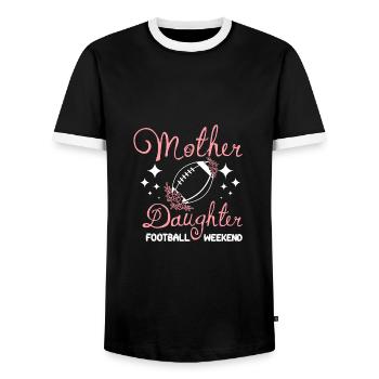 Maman Mère Fille Week-end de football américain - T-shirt contrasté Homme - noir/blanc - Devant - AI Model Female 172 light (172cm) & AI Model Male 178 light (178cm)