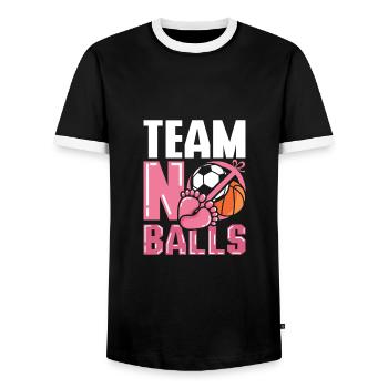 Gender Reveal Team girl team no balls - Männer Kontrast-T-Shirt - Schwarz/Weiß - Vorne - AI Model Female 172 light (172cm) & AI Model Male 178 light (178cm)