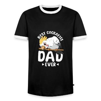 Meilleur papa calopsitte de tous les temps - T-shirt contrasté Homme - noir/blanc - Devant - AI Model Female 172 light (172cm) & AI Model Male 178 light (178cm)