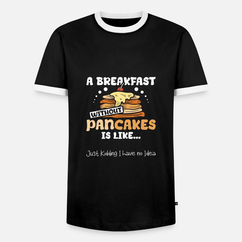A breakfast without pancakes is like - Männer Kontrast-T-Shirt - Schwarz/Weiß