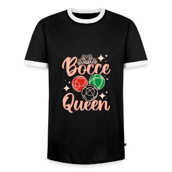 Backyard Game Sports Player Bocce Ball Queen - T-shirt contrasté Homme - noir/blanc - Devant - AI Model Female 172 light (172cm) & AI Model Male 178 light (178cm)