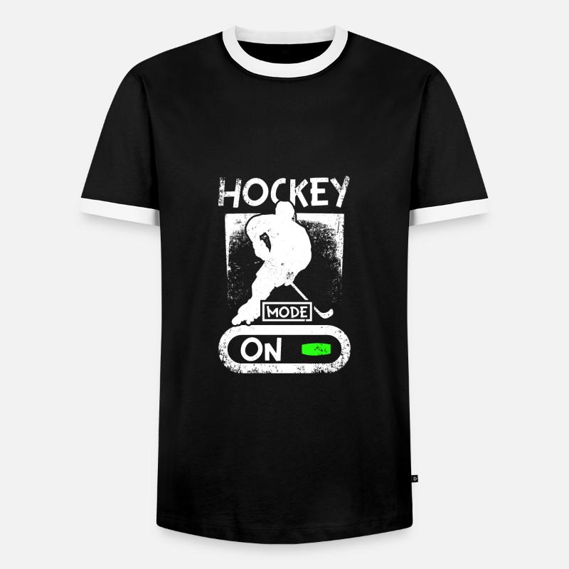 Roller hockey mode on - Männer Kontrast-T-Shirt - Schwarz/Weiß