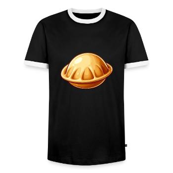 I Love Pelmeni Saying in Russian Funny - Men's Ringer Shirt - black/white - Front - AI Model Female 172 light (172cm) & AI Model Male 178 light (178cm)