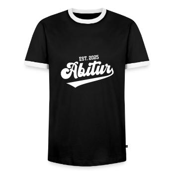 Abitur 2025 Abi Abschluß Schulabschluß Matura 25 - Männer Kontrast-T-Shirt - Schwarz/Weiß - Vorne - AI Model Female 172 light (172cm) & AI Model Male 178 light (178cm)