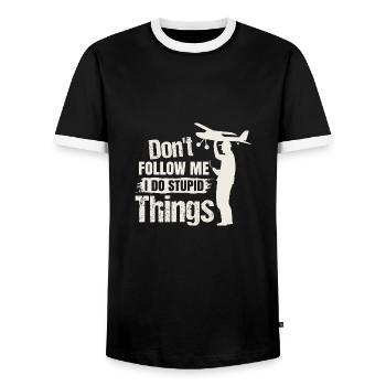 Modèle d’avion télécommandé Modèle d’avion Modèle d’avion - T-shirt contrasté Homme - noir/blanc - Devant - AI Model Female 172 light (172cm) & AI Model Male 178 light (178cm)