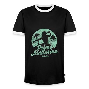 Mallorca Spruch Prima Mallerina - Männer Kontrast-T-Shirt - Schwarz/Weiß - Vorne - AI Model Female 172 light (172cm) & AI Model Male 178 light (178cm)