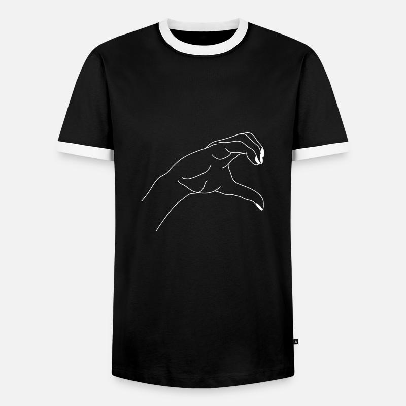 Hand - Männer Kontrast-T-Shirt - Schwarz/Weiß