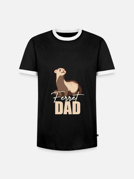 Frettchen Niedliches Tier Frettchen-Liebhaber - Männer Kontrast-T-Shirt - Schwarz/Weiß