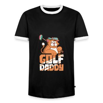 Funny Golf Golfer Sport Fun Lovers - Men's Ringer Shirt - black/white - Front - AI Model Female 172 light (172cm) & AI Model Male 178 light (178cm)