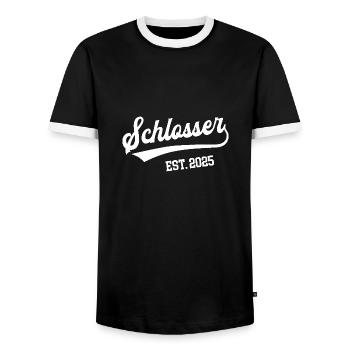 Schlosser 2025 Ausbildung Beruf Schlosserei Azubi - Männer Kontrast-T-Shirt - Schwarz/Weiß - Vorne - AI Model Female 172 light (172cm) & AI Model Male 178 light (178cm)