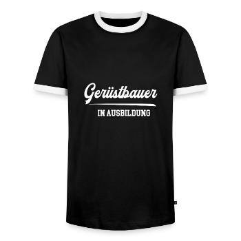 Gerüstbauer Ausbildung Gerüstbauazubi Lehre Azubi - Männer Kontrast-T-Shirt - Schwarz/Weiß - Vorne - AI Model Female 172 light (172cm) & AI Model Male 178 light (178cm)