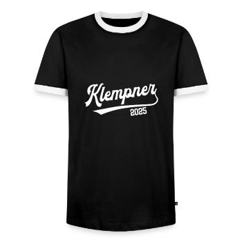 Klempner 2025 Ausbildung Beruf Klempnerei Azubi - Männer Kontrast-T-Shirt - Schwarz/Weiß - Vorne - AI Model Female 172 light (172cm) & AI Model Male 178 light (178cm)