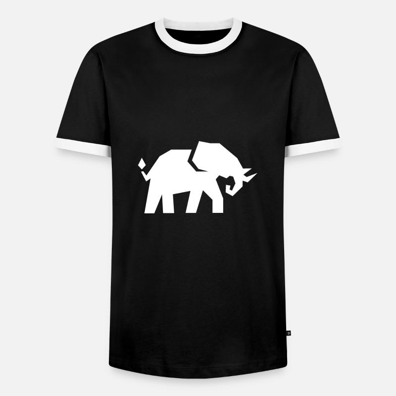 Elefant - Männer Kontrast-T-Shirt - Schwarz/Weiß