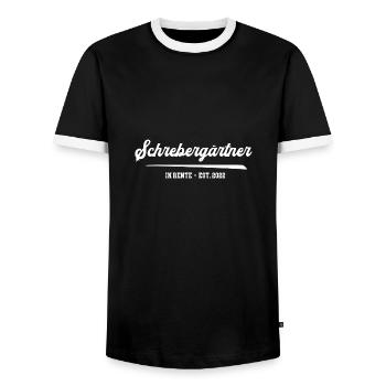 Schrebergarten Rentner 2022 Gärtner Hobbygärtner - Männer Kontrast-T-Shirt - Schwarz/Weiß - Vorne - AI Model Female 172 light (172cm) & AI Model Male 178 light (178cm)