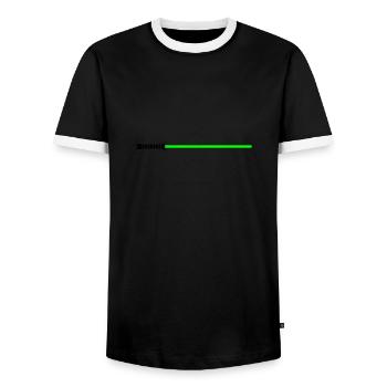 Lichtschwert - Männer Kontrast-T-Shirt - Schwarz/Weiß - Vorne - AI Model Female 172 light (172cm) & AI Model Male 178 light (178cm)