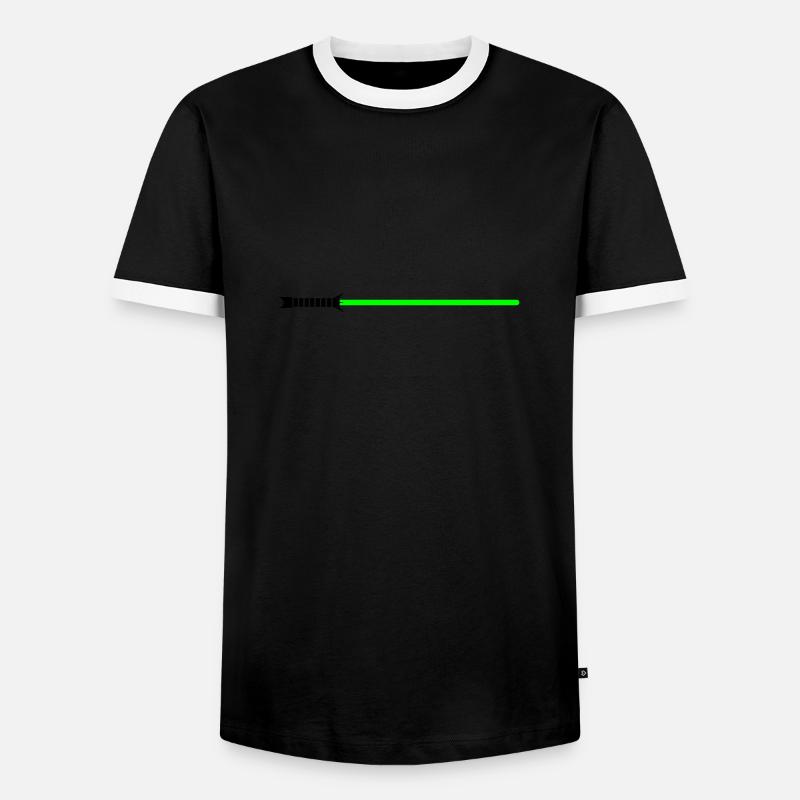 Lichtschwert - Männer Kontrast-T-Shirt - Schwarz/Weiß