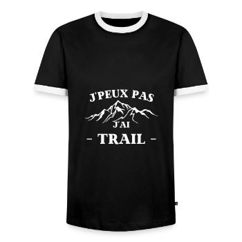 je peux pas j ai Trail - T-shirt contrasté Homme - noir/blanc - Devant - AI Model Female 172 light (172cm) & AI Model Male 178 light (178cm)