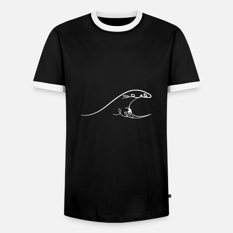 Welle - Männer Kontrast-T-Shirt - Schwarz/Weiß