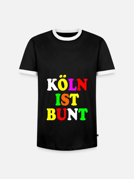 Köln ist bunt - Männer Kontrast-T-Shirt - Schwarz/Weiß
