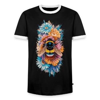 Bienen Blumen Bestäuben - Männer Kontrast-T-Shirt - Schwarz/Weiß - Vorne - AI Model Female 172 light (172cm) & AI Model Male 178 light (178cm)