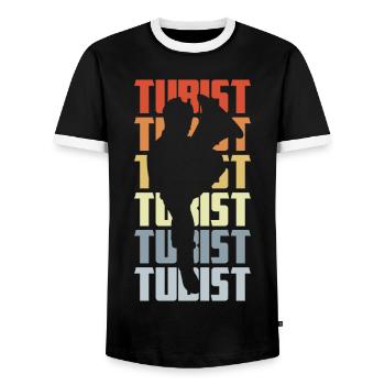 Joueurs de tuba - T-shirt contrasté Homme - noir/blanc - Devant - AI Model Female 172 light (172cm) & AI Model Male 178 light (178cm)